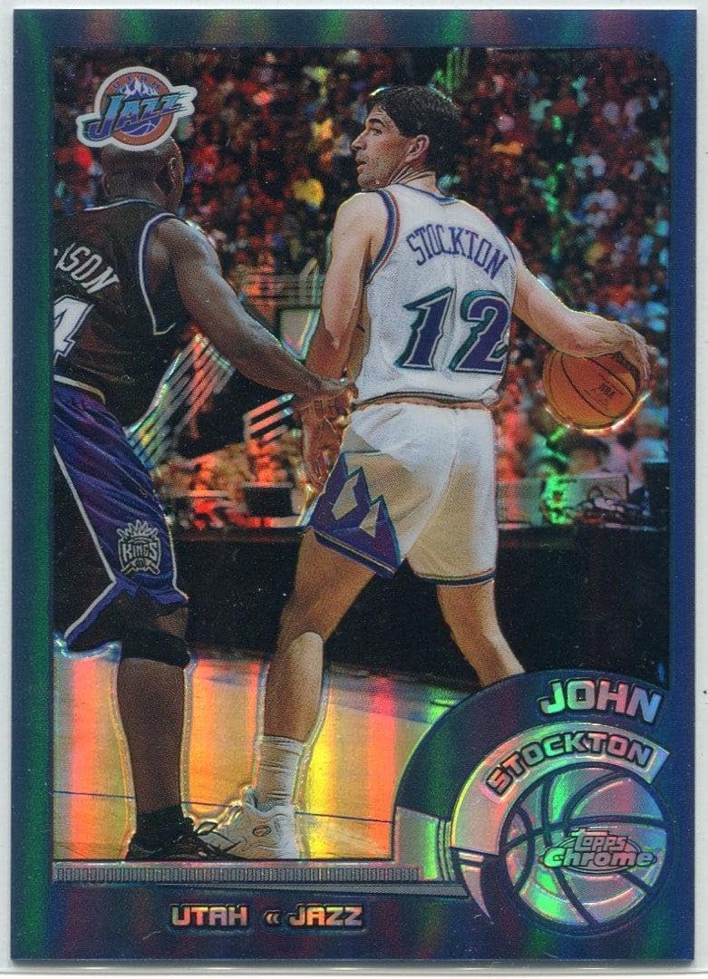 John Stockton 2002-2003 Topps Chrome Refractor Card #115 - Unsigned Basketball Cards