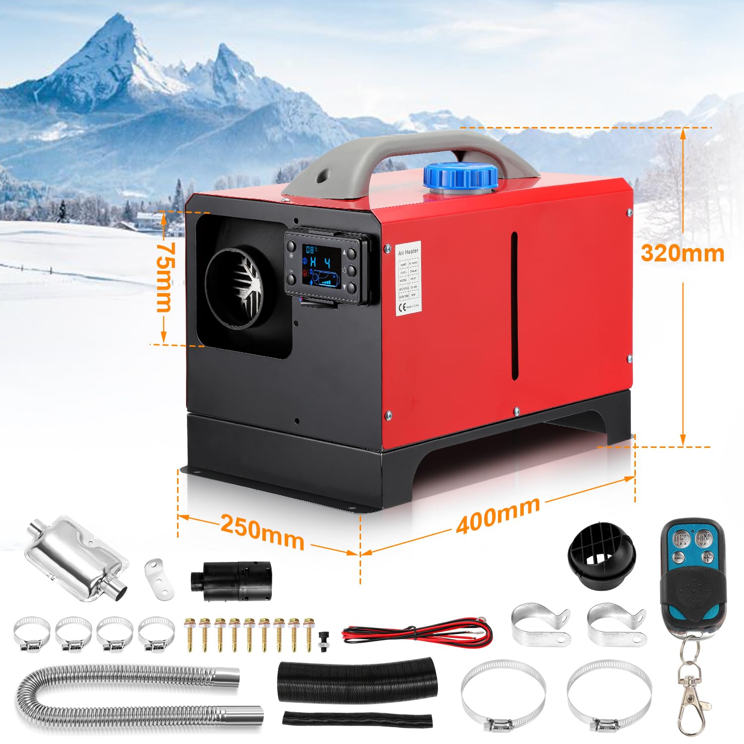 Daromigo Standheizung Diesel 8kw 12V, Dieselheizung mit Fernbedienung & LCD-Bildschirm, Schnelles Aufheizen, Geringe Geräuschentwicklung, für LKW, Transporter, Wohnmobil RV Boote Auto