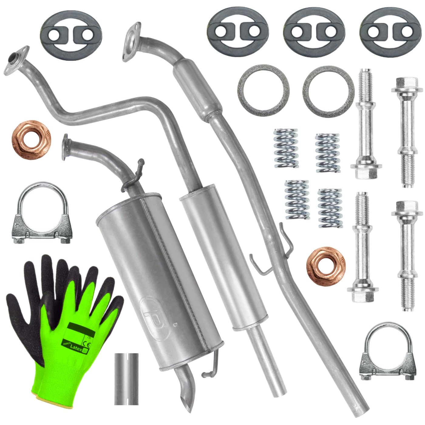 POLMOstrow Auspuff für Toyota Yaris 1 I P1 2002-2005 | Mitteltopf und Endtopf, Motoren: 1.3, Fließheck