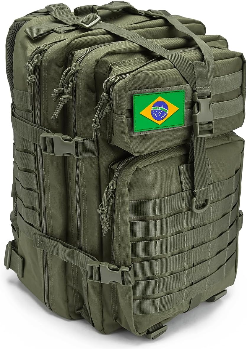 QT&QY Mochila Tática de 45L MOLLE com Bolsos Múltiplos e Material Durável para Sobrevivência de 3 Dias, Emergência, Caminhadas, Trekking e Caça Rucksack