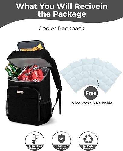Miniatura 11 de BAGLHER Mochila Nevera Térmica Ligera Aislada - 30 Latas, A Prueba de Fugas para Almuerzo, Picnic, Senderismo, Viajes de Campamento Núcleo