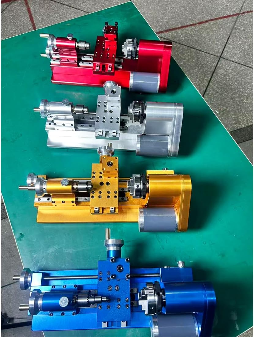 Mini Metal Lathe, Desktop Precision Mini Lathe Machine with 3 Jaw Chuck, Lead Screw & Tailstock, Compact Benchtop Lathes, Metal Working Lathes for Turning Drilling Thread Cutting