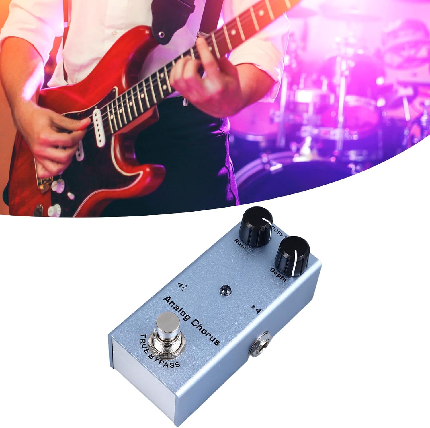 Lightweight and Portable Electric Guitar Effect Pedal, Accurate Adjustment of Tone, Sound Quality and Distortion Level Unique for Various Electric Guitars Aluminum Alloy Material