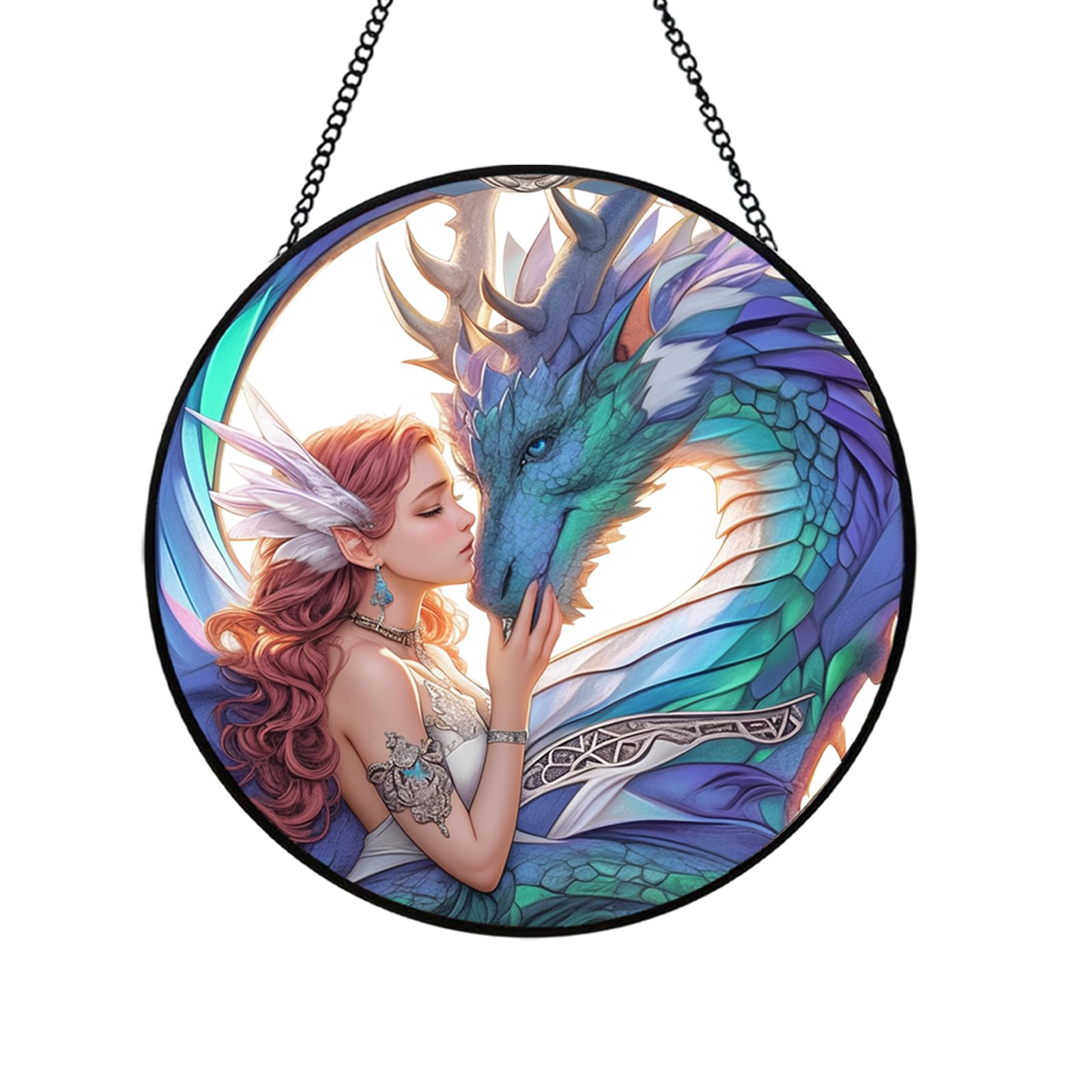 Attrape-soleil fée dragon, le cadeau pour femme idéal en décoration verre teinté féérique