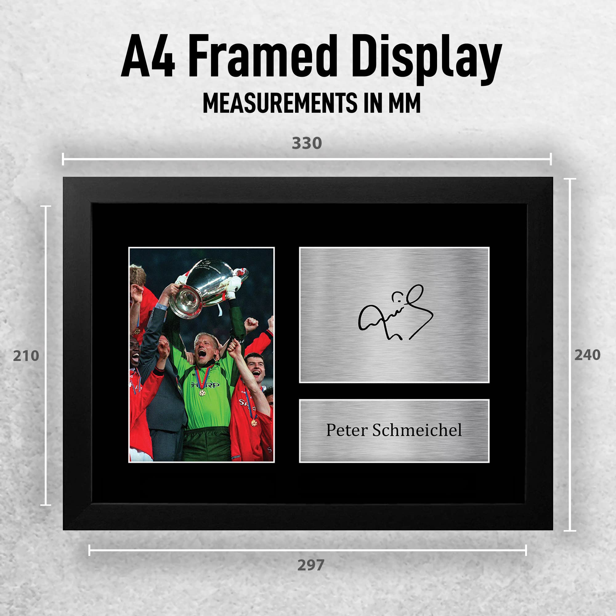 HWC Trading FRAMED Peter Schmeichel Gift Signed A4 Printed Autograph Gifts Photo Display, (Framed) Peter Schmeichel, 33L x 24W cm - Image 2