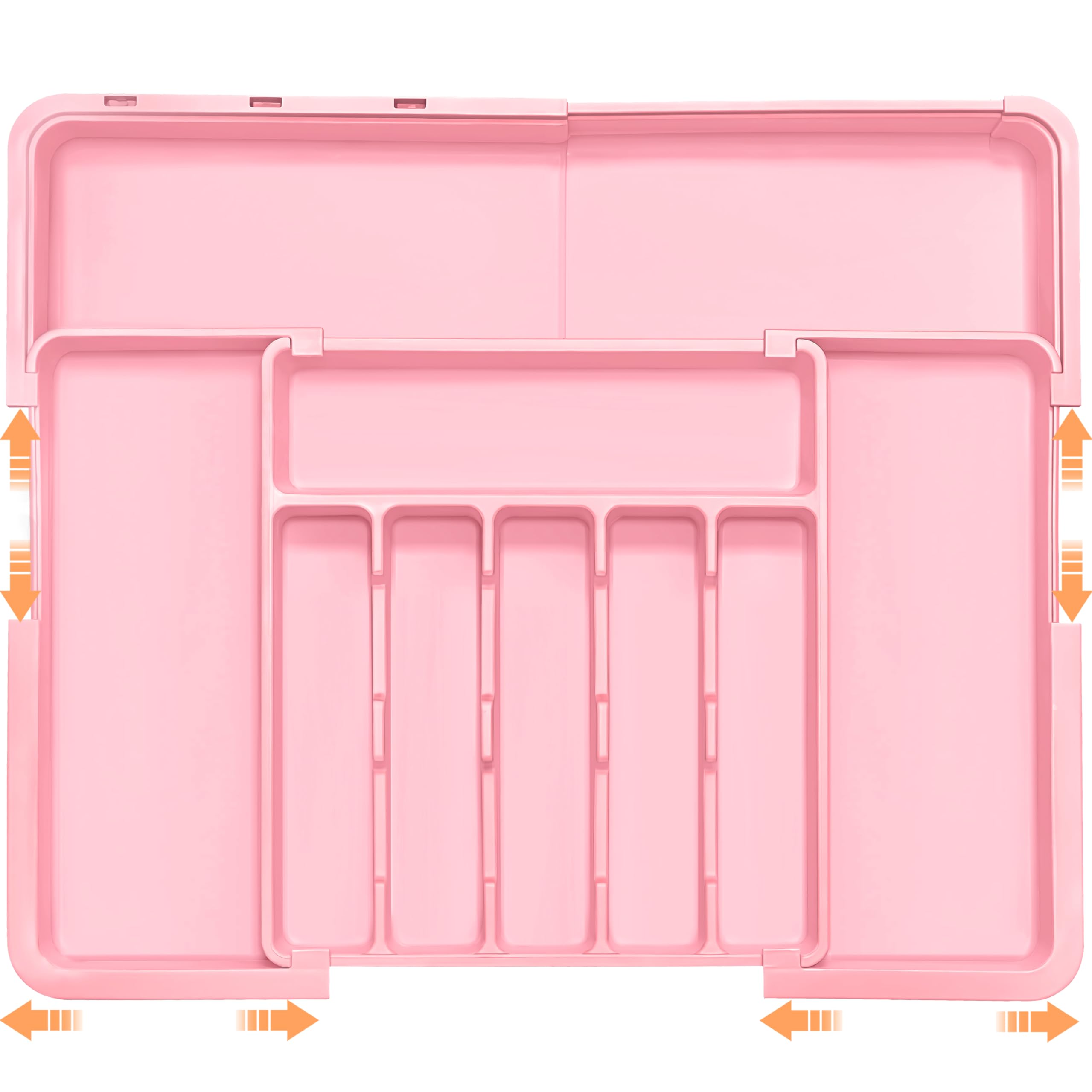 Spaclear Silverware Organizer Expandable Kitchen Utensil Drawer Organizer Large BPA Free Adjustable Cutlery Silverware Tray for Spoons Forks Knives