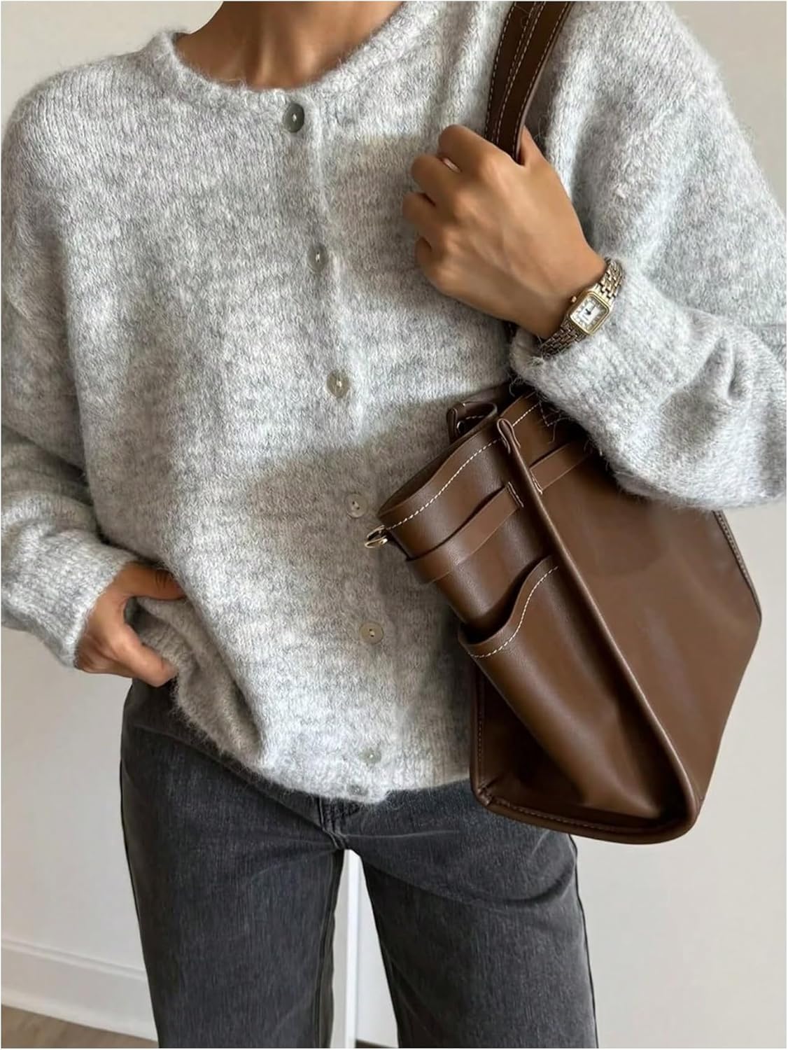 GORGLITTER Women's Button Up Cardigan Sweaters Long Sleeve Outerwear Trendy Casual 2025 Fall Fashion Outfits - Image 4