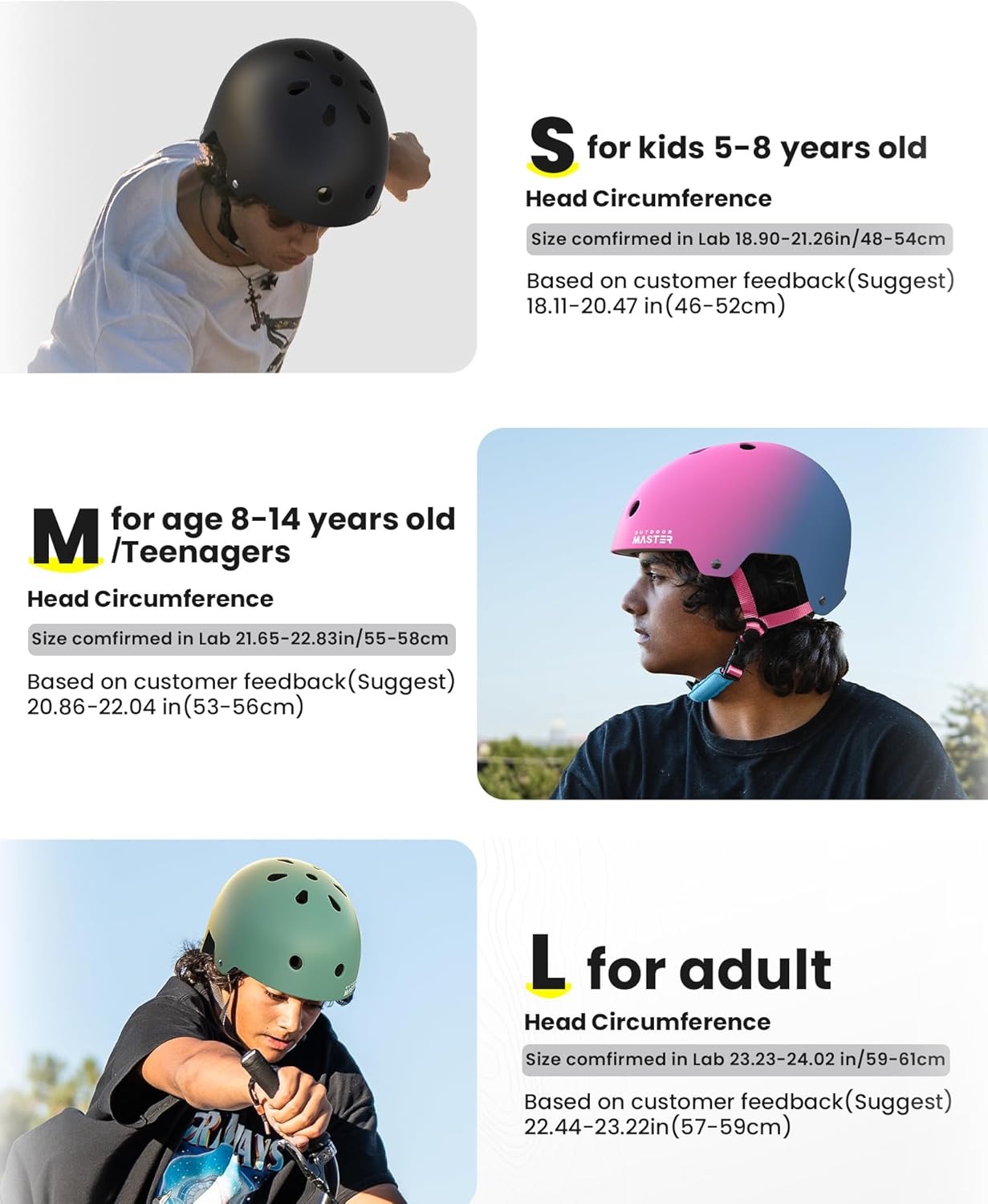OutdoorMaster MIPS Skateboard Helmet - Two Removable Liners Ventilation Multi-Sport Scooter Roller Skate Inline Skating Rollerblading for Kids, Youth & Adults
