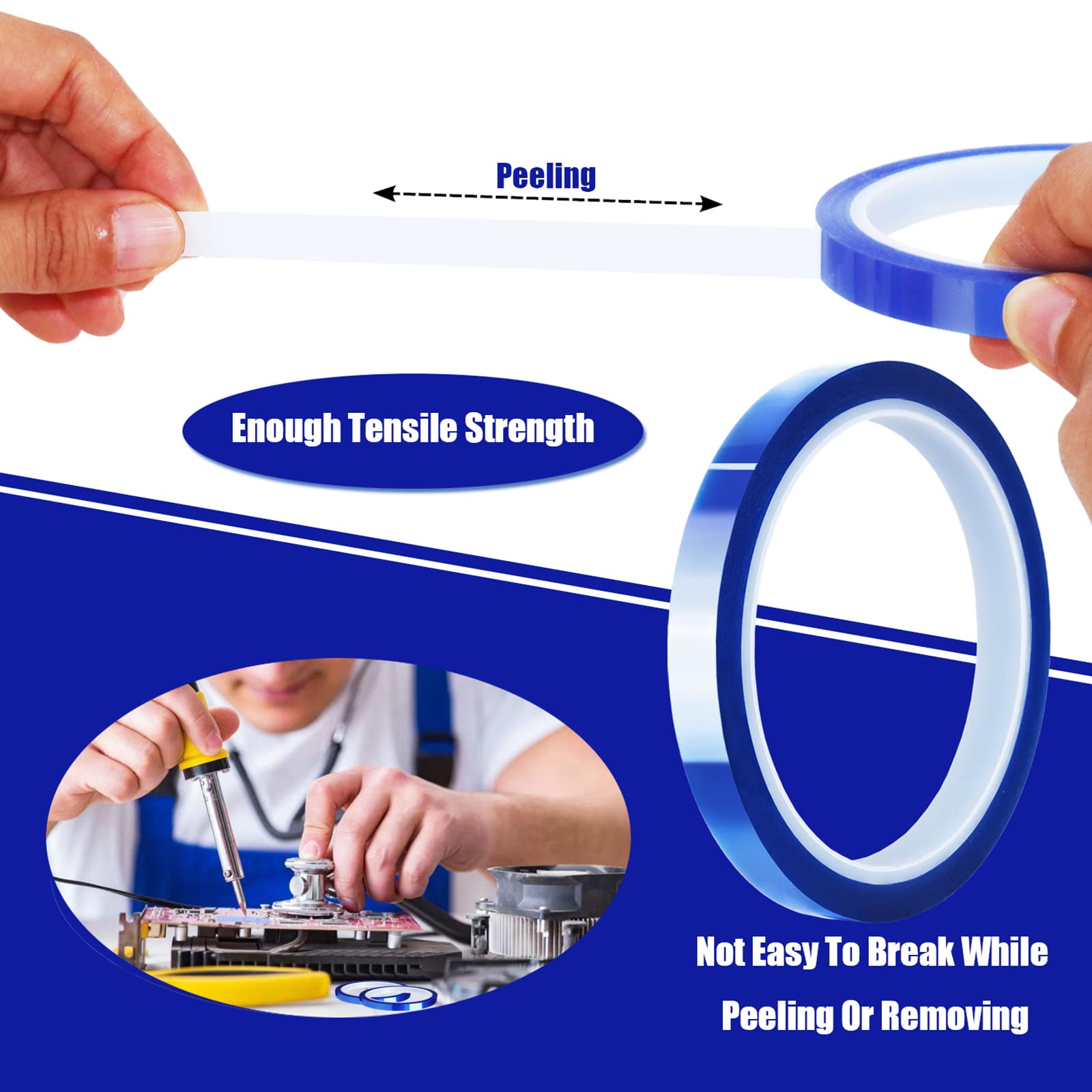 Buy 4 Rolls 10mm x33m(108ft) Blue Heat Tape High Temperature Heat