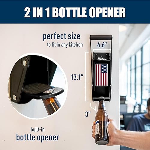 Miniatura 44 de Mckay Trituradora de latas de metal de 16 onzas, trituradora de latas montada en la pared, trituradora de latas para reciclar trituradora de pared