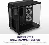 NZXT H6 Flow RGB | CC-H61FB-R1 | Compact Dual-Chamber Mid-Tower Airflow Case | Includes 3 x 120mm RGB Fans | Panoramic Glass Panels | High-Performance Airflow Panels | Cable Management | Black - 3