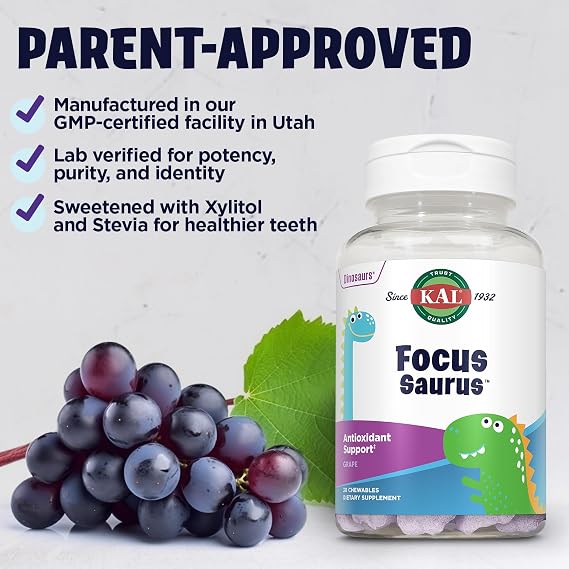 Kal Focus-Saurus Grape, 30 Count