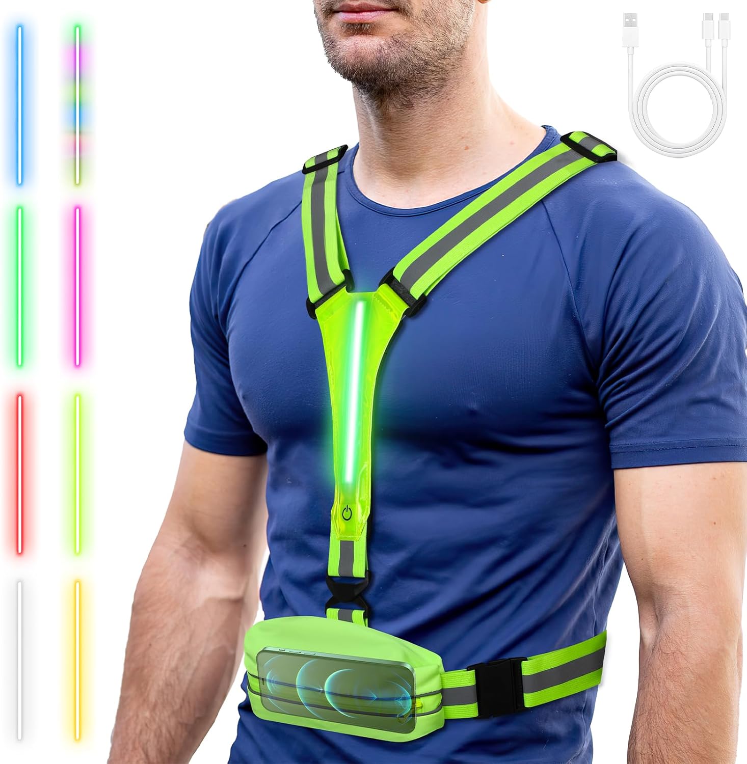 Amazon.com : Laelr LED Reflective Vest Running Gear High Visibility ...