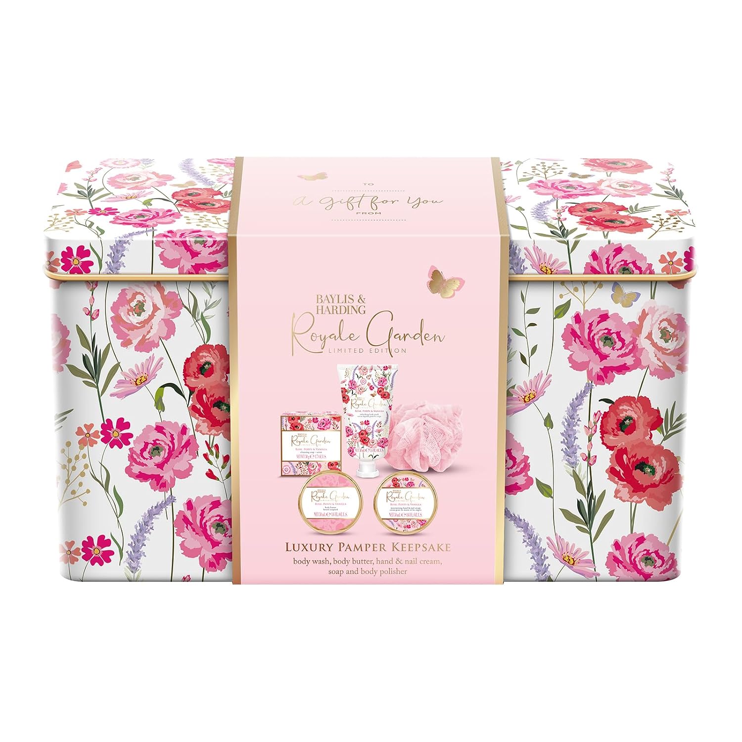 Baylis & Harding Royale Garden Luxury Keepsake Tin, Gift Set for Women