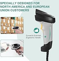 Vista 7 de Escáner de código de barras, escáner de código QR de mano conexión con cable USB 1D 2D y PDF417 Matriz de datos Lector automático de códigos