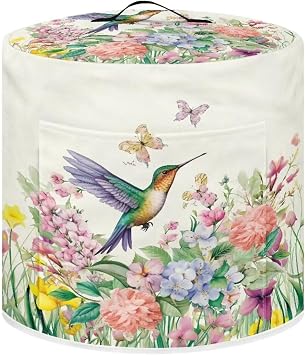 TODIYADDU Hummingbird Floral Air Fryer Cover Dust Cover Butterfly Daisy Instant Pot Pressure Cooker Cover Compatible with Most Kitchen Appliances Exquisite Instant Pot Pressure Cooker Accessories