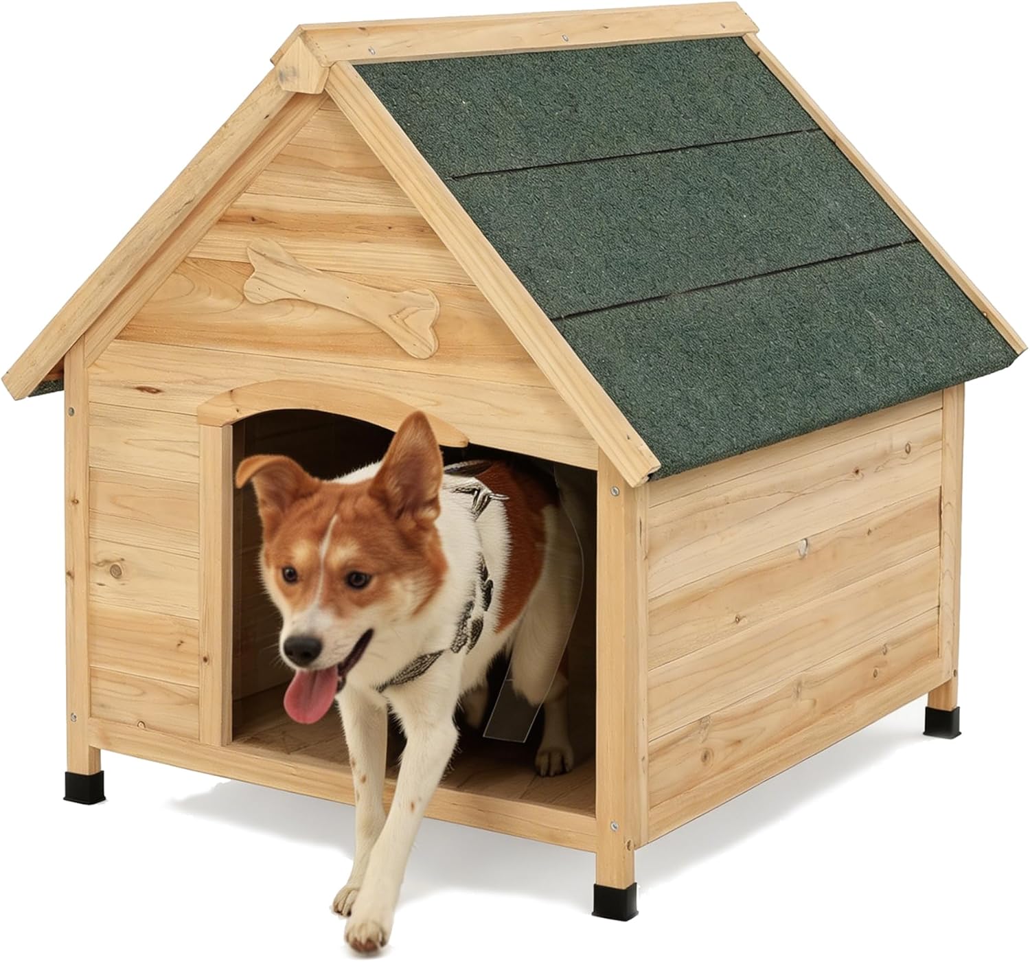 Solid Wood Dog House Comfortable Outdoor Shelter for Medium-Sized and Smaller Dog Sturdy, Durable and Easy to Clean,Can DIY,33.5’’D×30.7’’W×32.3’’H