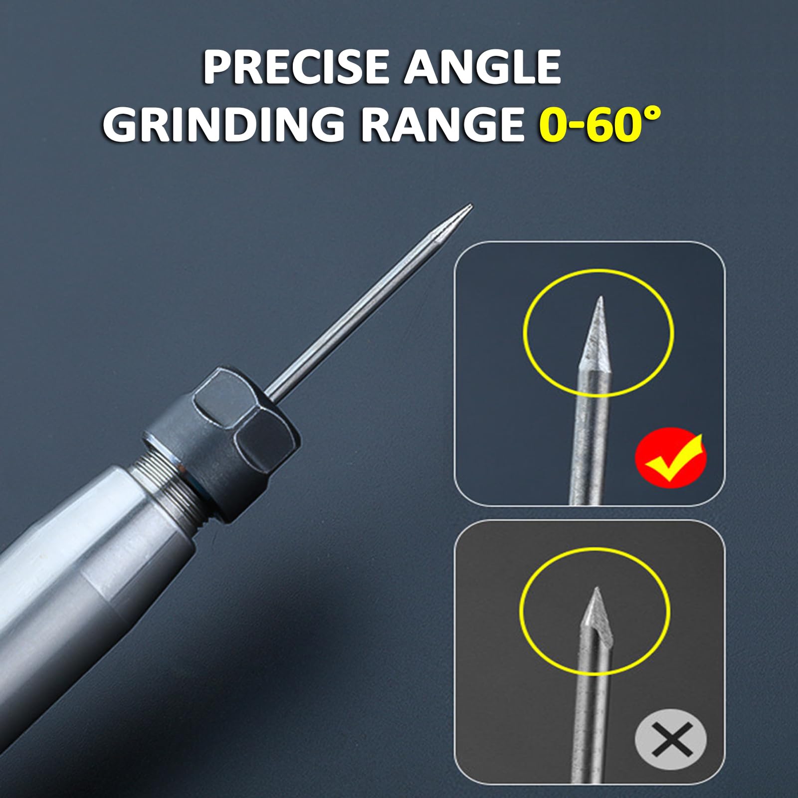 Afilador de electrodos de tungsteno para soldadura TIG, rueda de grano 200, ángulo ajustable de 0-60°, ideal para aplicaciones de metalurgia