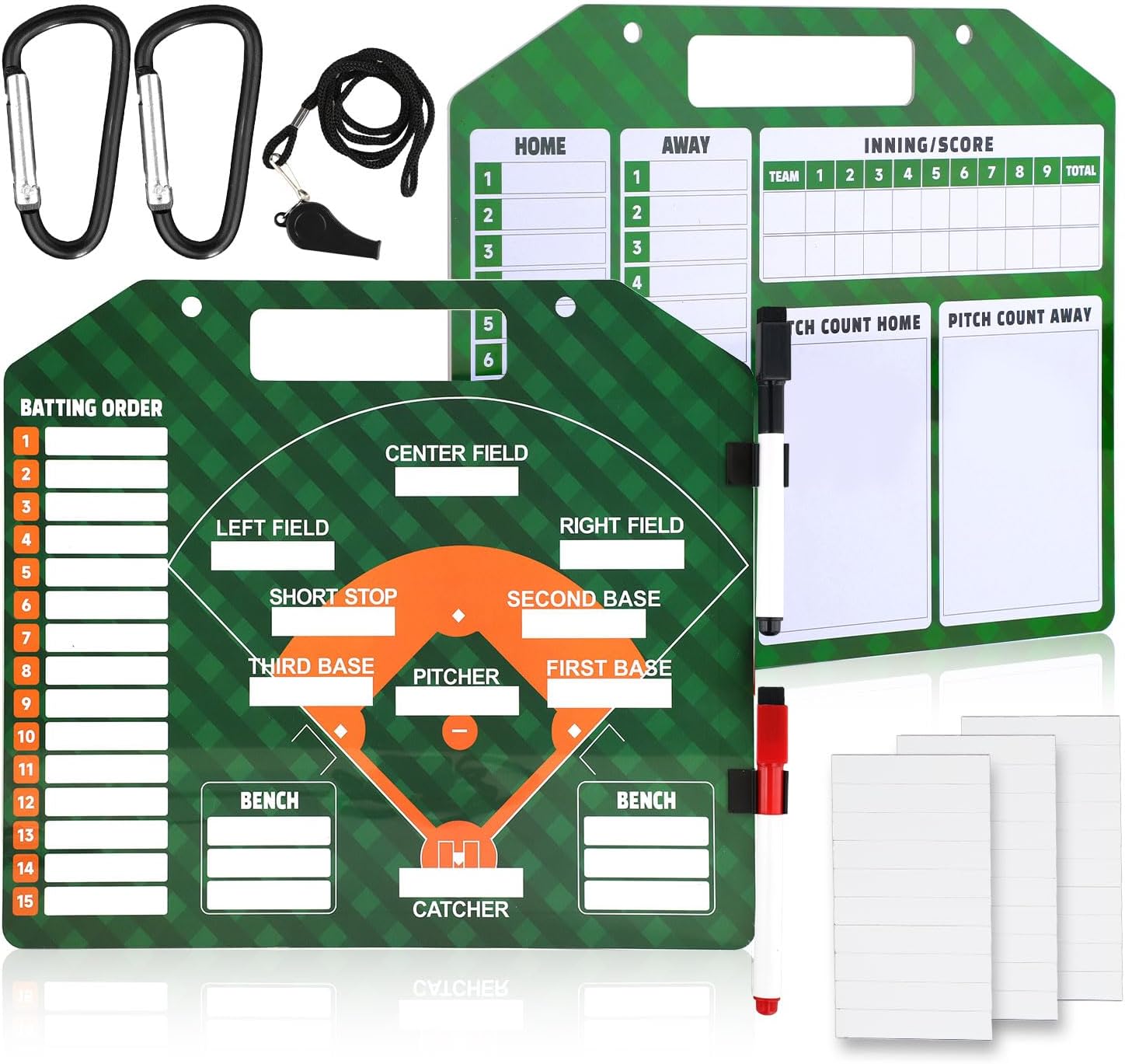 Magnetic Baseball Lineup Board Set, English Version Baseball Clipboard Cards Softball Lineup Board for Dugout Training Equipment for Coaches Baseball Coaching Accessories Gear Gifts