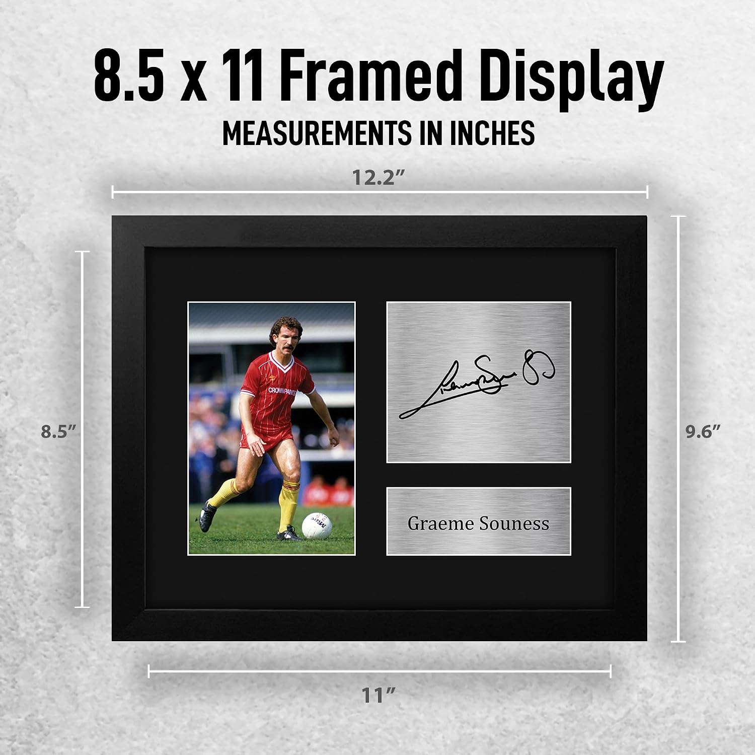 HWC Trading Graeme Souness Liverpool Gifts Printed Signed Autograph Picture for Soccer Fans and Supporters - US Letter Framed (ID-007973)