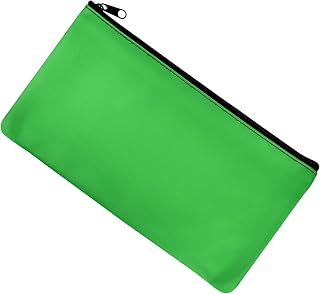 1 Pcs Money Bag with Zipper, 11x6 Inches Cash Wallet, Check Wallet, Receipt Organizer, Zippered Pouches for Cash Check Receipt Cosmetics (Green)