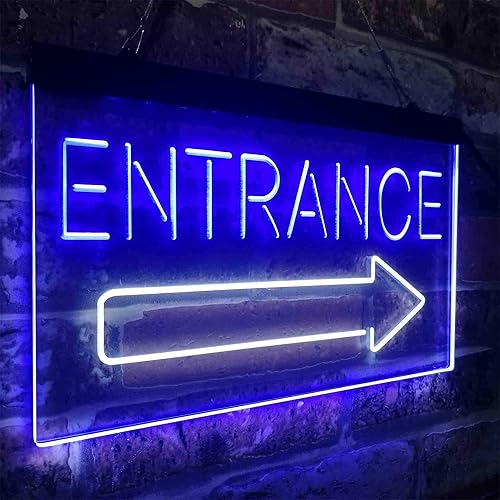 Vista 47 de ADVPRO Letrero de neón LED de doble color, flecha de entrada, rojo y azul, 16 x 12 pulgadas st6s43-i3893-rb