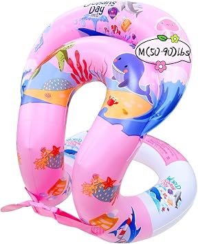 Floaties Swim Vest for Child, Portable Inflatable Pool Floats Swimming Ring with Adjustable Safety Buckle, Safety Swim Arm Bands with Surround Air Bag, for Kids 3-6/5-12Yrs, 30-50/50-90 lbs
