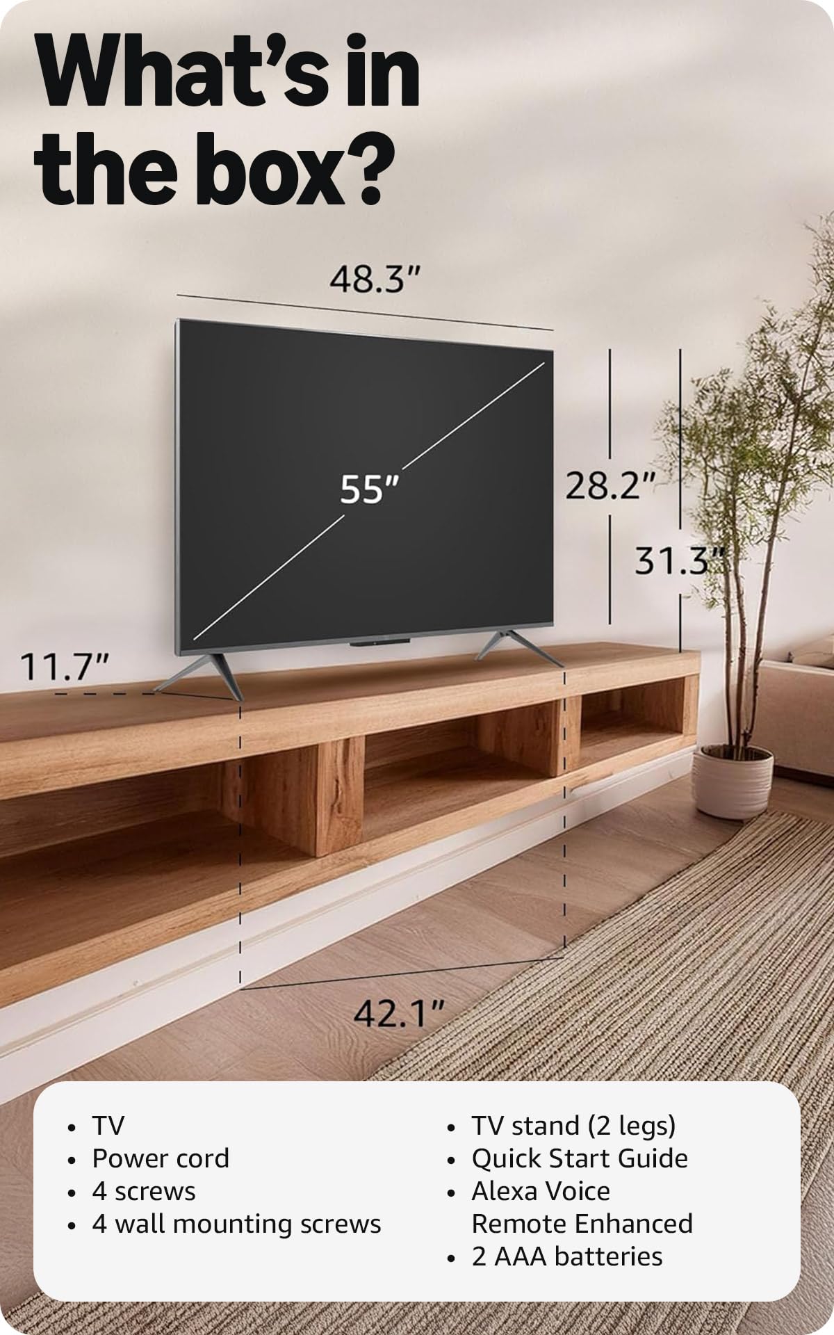 Amazon Fire TV 55" Omni Mini-LED Series, QLED 4K UHD smart TV, Dolby Vision IQ, 144hz gaming mode, Ambient Experience, hands-free with Alexa, 2024 release