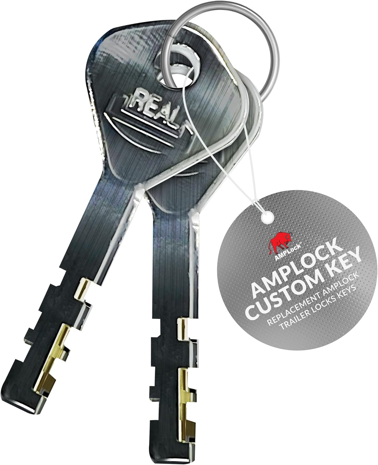AMPLock – Heavy Duty Extra Keys for Trailer Locks, Replacement Key for AMPLock Trailer Hitch Locks – Custom Keyed-Alike RV Hitch Lock Keys for 2 5/16 Anti-Theft Locks with Push & Lock System