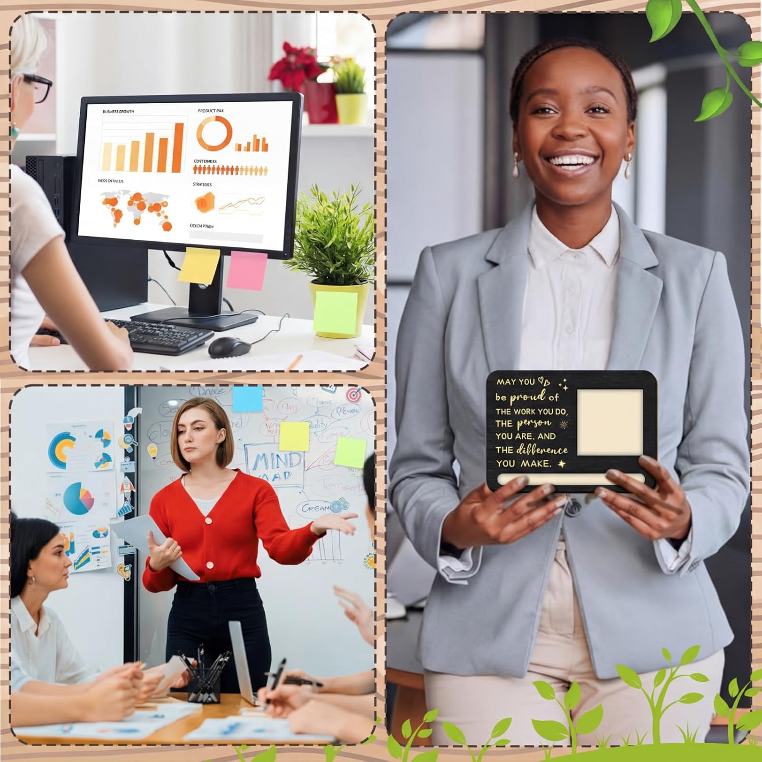 Dispowreath 20 Set Teacher Appreciation Gifts Bulk May You Be Proud Wooden Sticky Note Holder with Notes and Ballpoint Pens Thank You Gift for Team Teacher Nurse Office Supplies