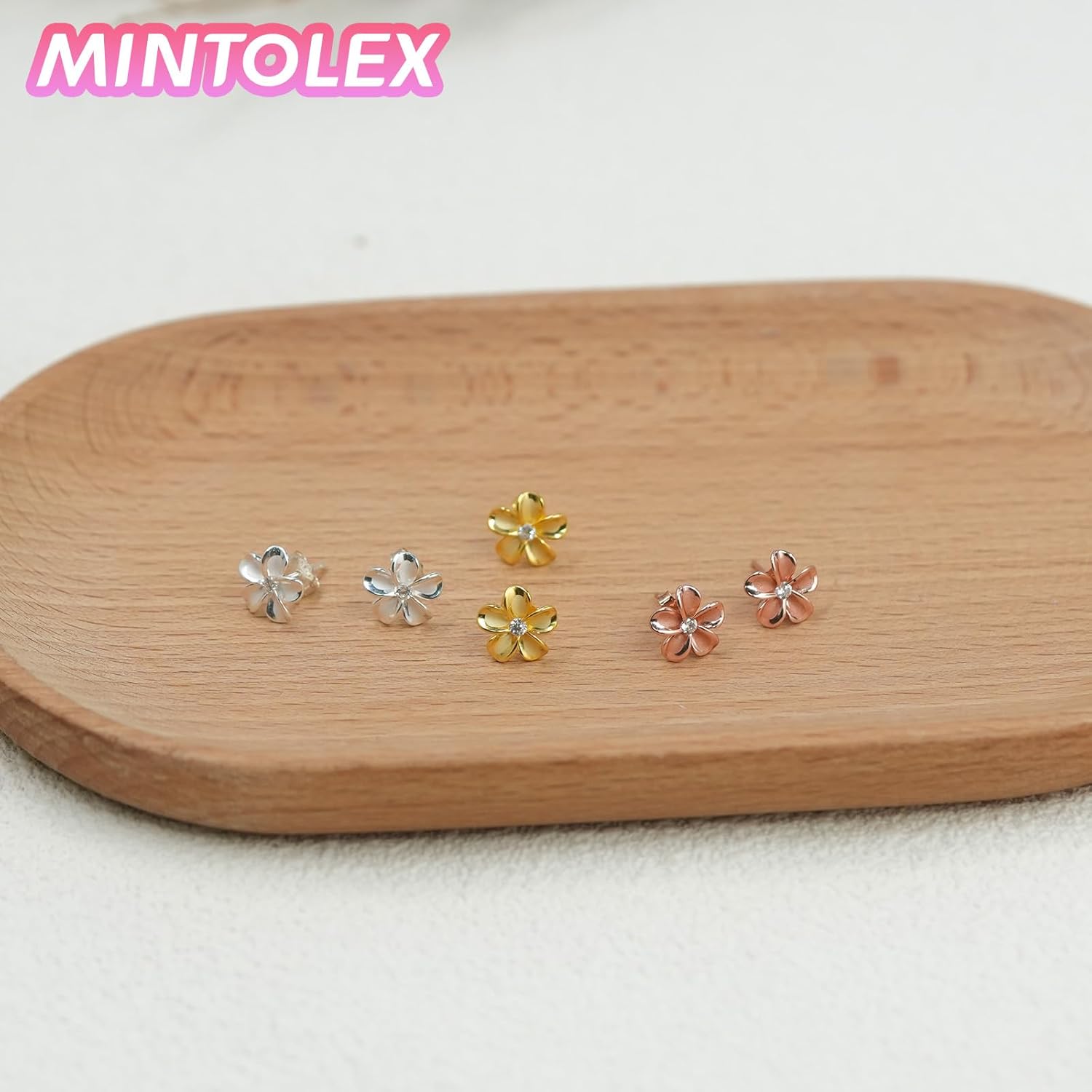 925 Sterling Silver Plumeria Flower Stud Earrings for Women Dainty Blossom CZ Flower Earrings Spring Floral Hypoallergenic Minimalist Jewelry Gifts - Image 7