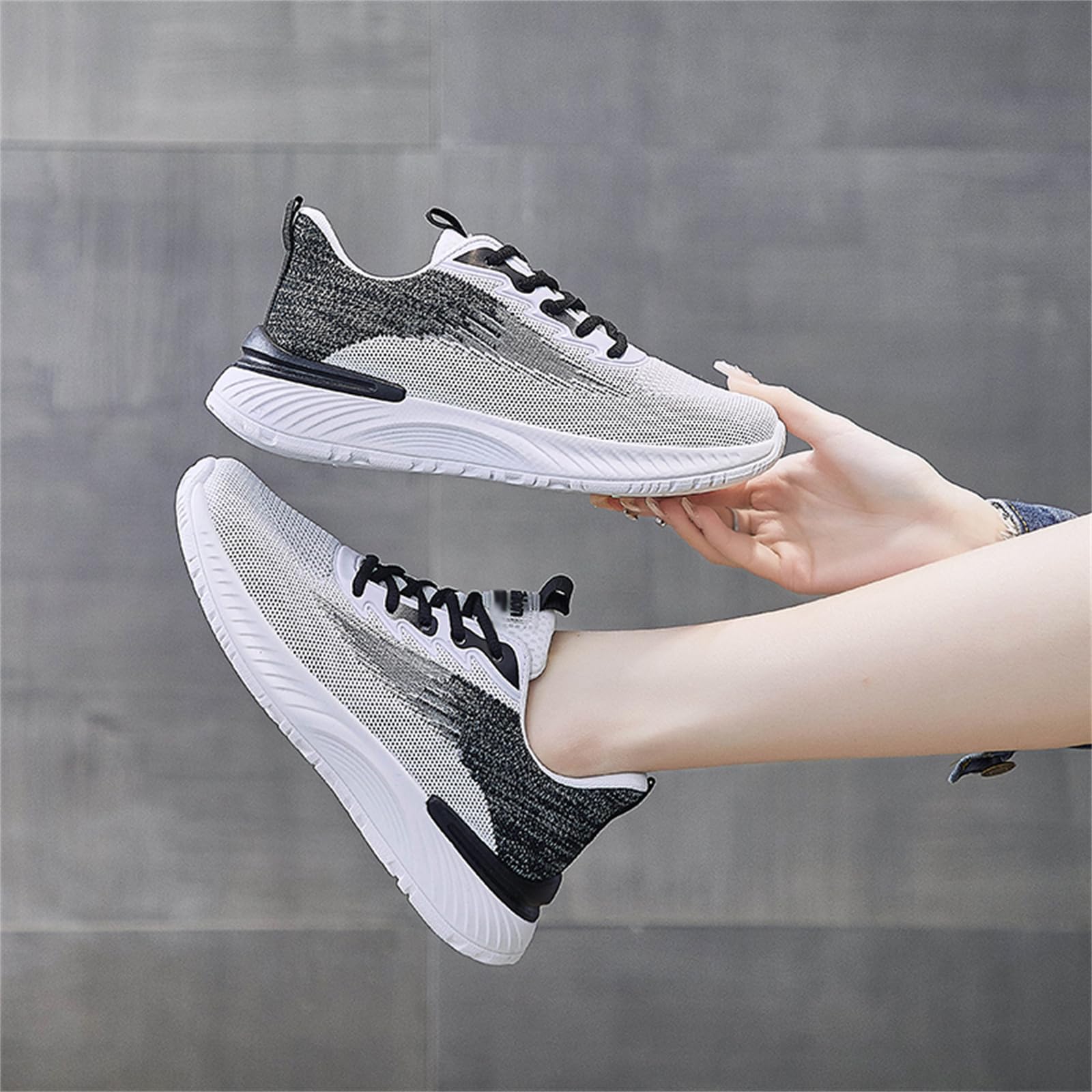 JiuQing Buty sportowe do biegania na platformie Damskie buty do chodzenia Siatkowe lekkie tenisowe buty do ćwiczeń Jogging sportowe buty