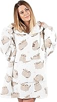 Vista 1 de Pusheen - Manta para mujer Sudadera con capucha de forro polar con estampado de gato atigrado con corazones Lindo suéter con capucha