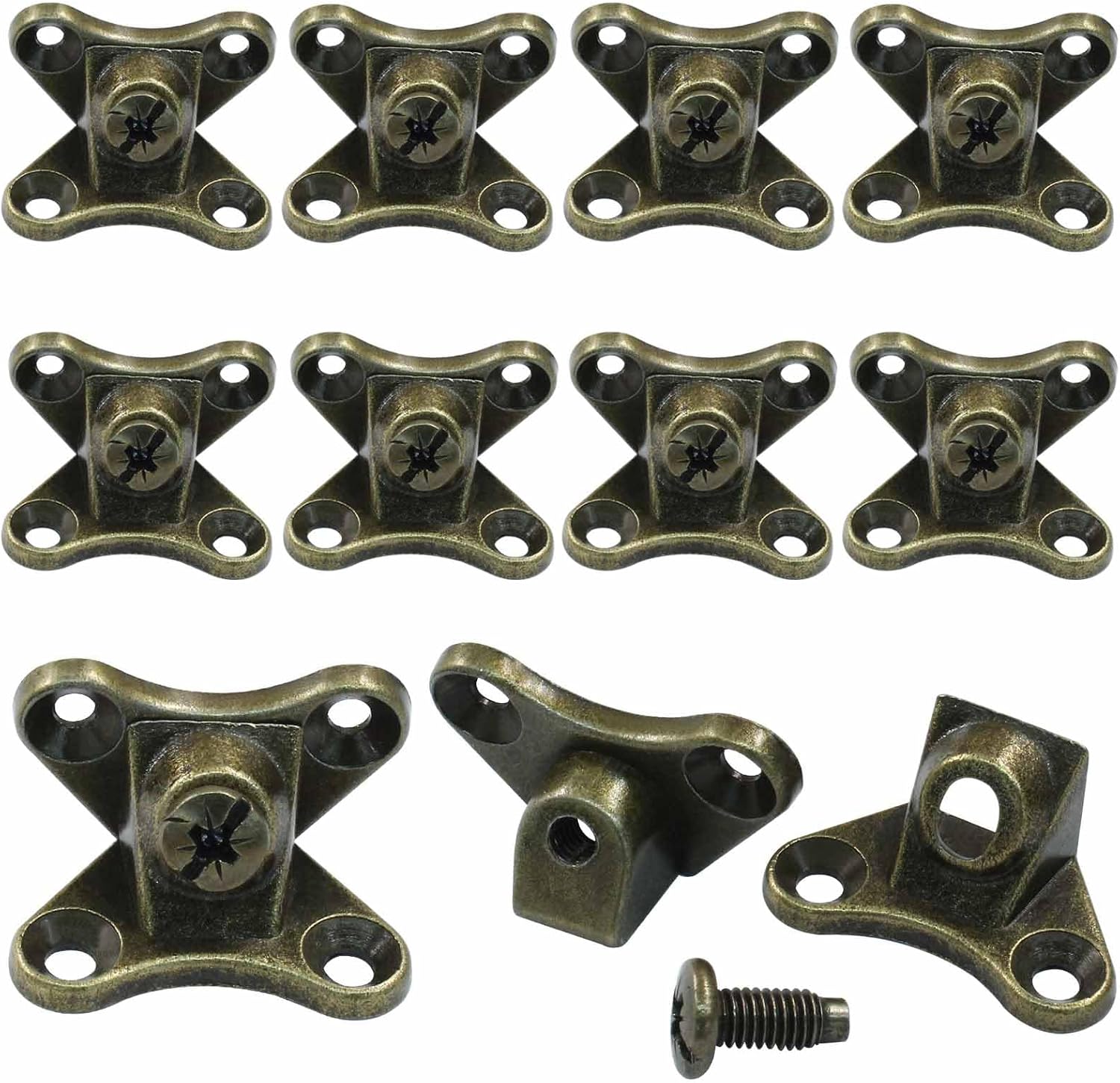 10Pcs Detachable Corner Bracket, Removable Butterfly Corner Brace Bronze Shelf Bracket, Zinc Alloy Right Angle Corner Code for Wood Furniture, Cabinet, Shelves