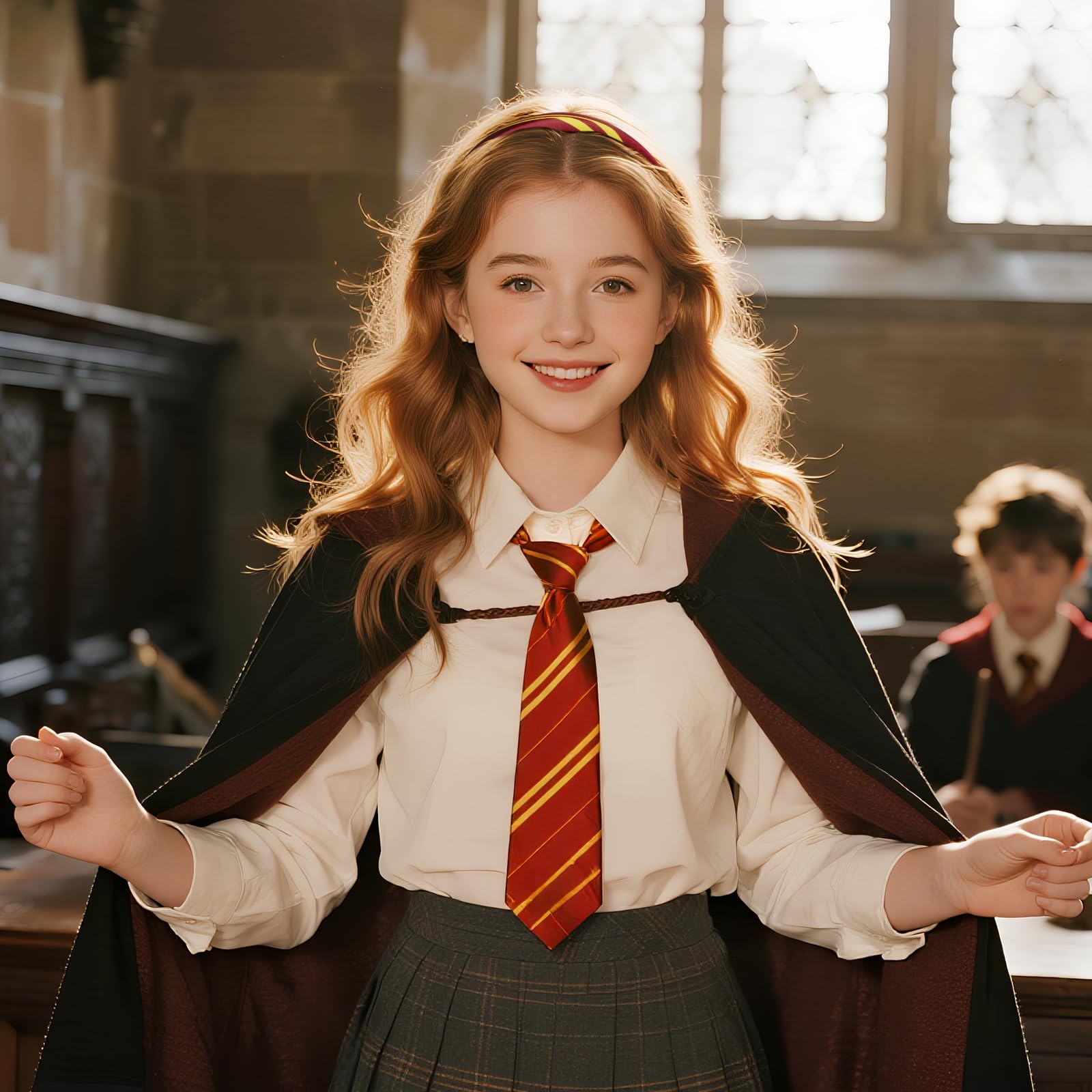 Halloween Wizard Costume Headband Accessories with Tie for Women Cosplay Party