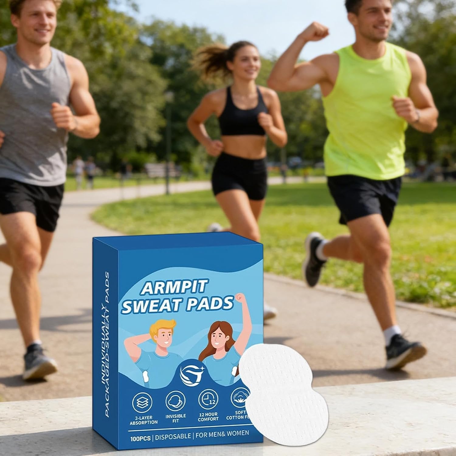 Underarm Sweat Pads, 100 Pieces Invisible Armpit Protection for All Day Freshness, Sweat Absorbing Liners with Ultra Thin Breathable Design, Underarm Sweats Pads, for Travel Vacation
