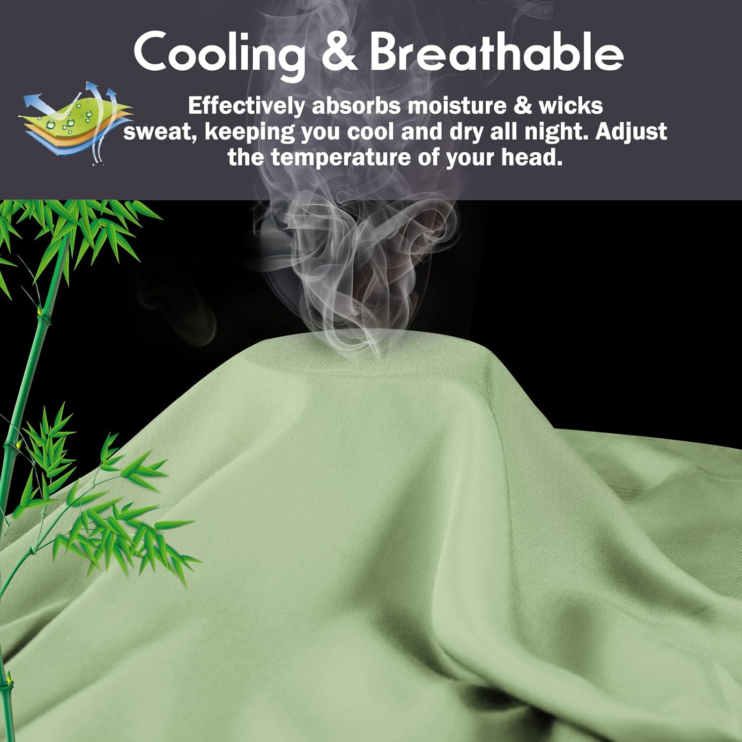 Body Pillowcase with Zipper Cooling Viscose from Bamboo Zippered Pillowcases, Cool & Breathable Body Pillow Cover for Hot Sleepers and Night Sweats, 20" x 54"