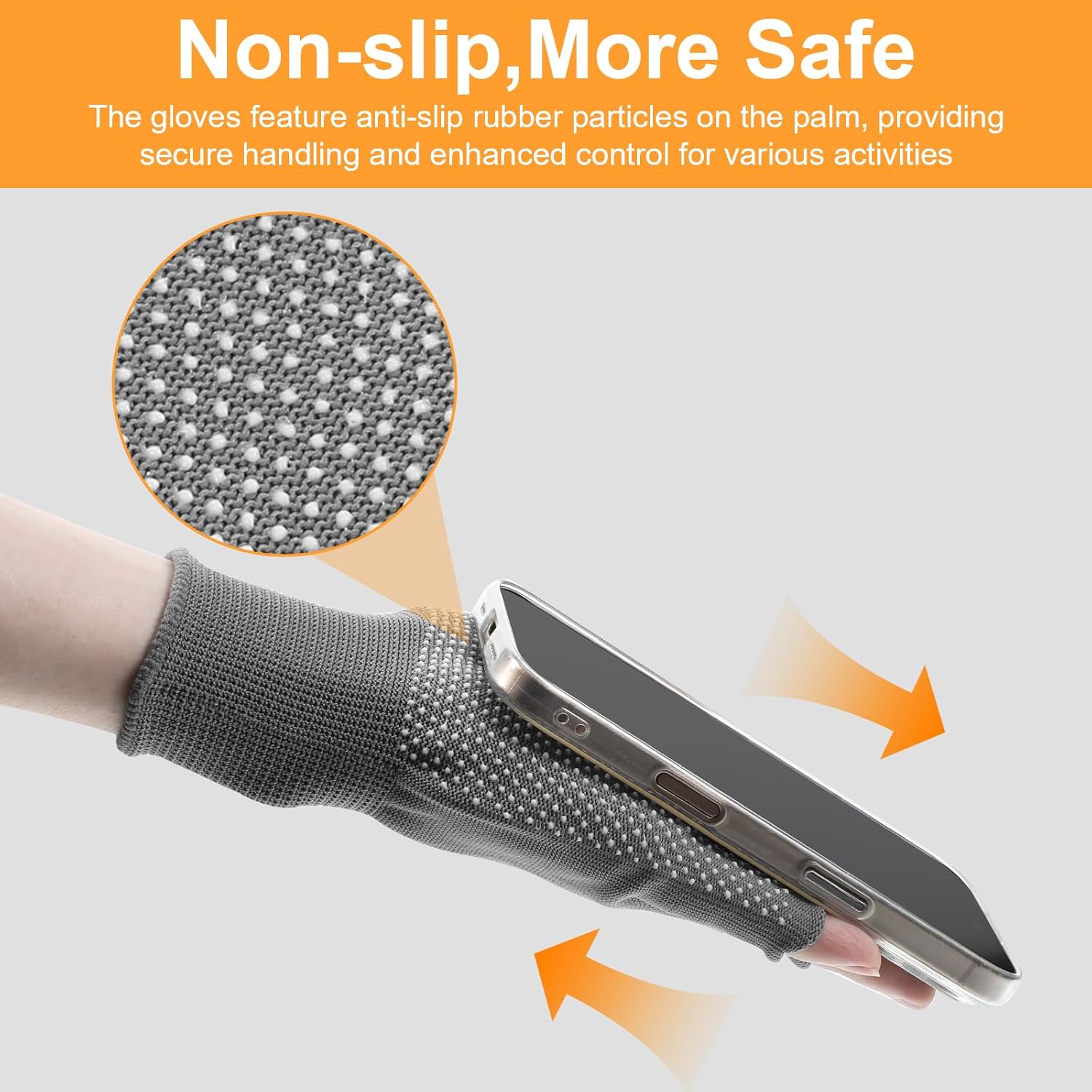 6 Pack Half-Finger Workout Gloves, Lightweight Half-Finger Slip Breathable Fingerless Work Glove Compression Gloves for Cycling Sports Motorcycle Fishing - Image 5