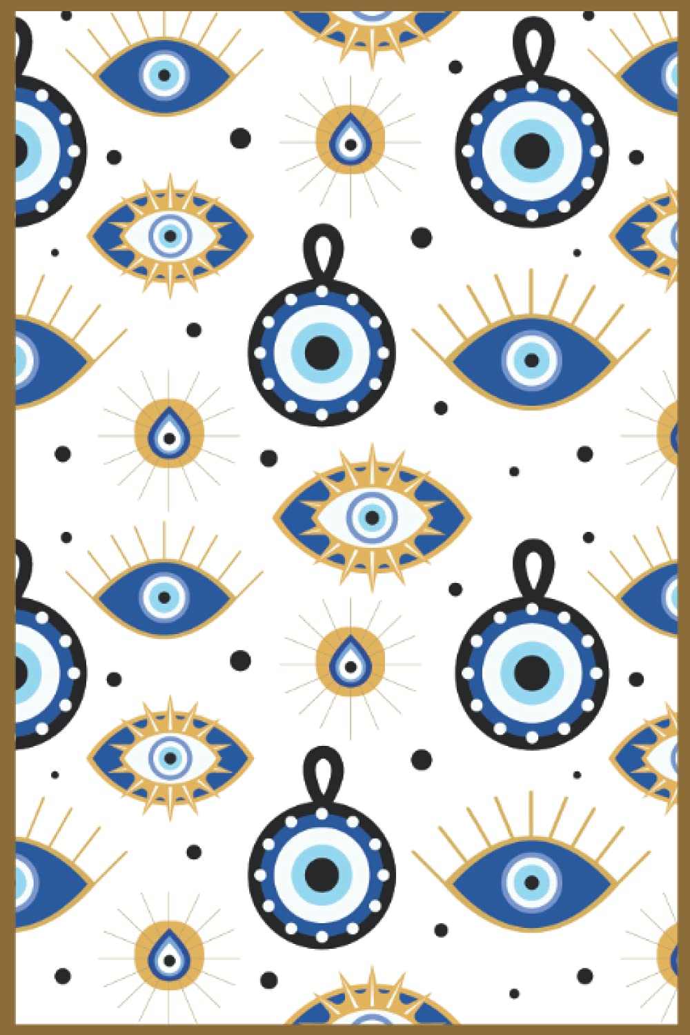 Evil Eye White and Gold Notebook: Blank 120 Page Lined Notebook/Journal