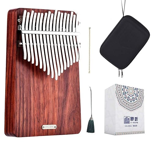 LingTing Kalimba 17 keys Thumb Piano Mbira Finger Piano Gift for Adult Beginners Professional（LT-K17A,wind whisperer)