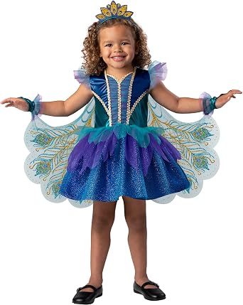 InCharacter Girls Tutu Peacock Fairy Halloween Costume Small Size 3T Blue