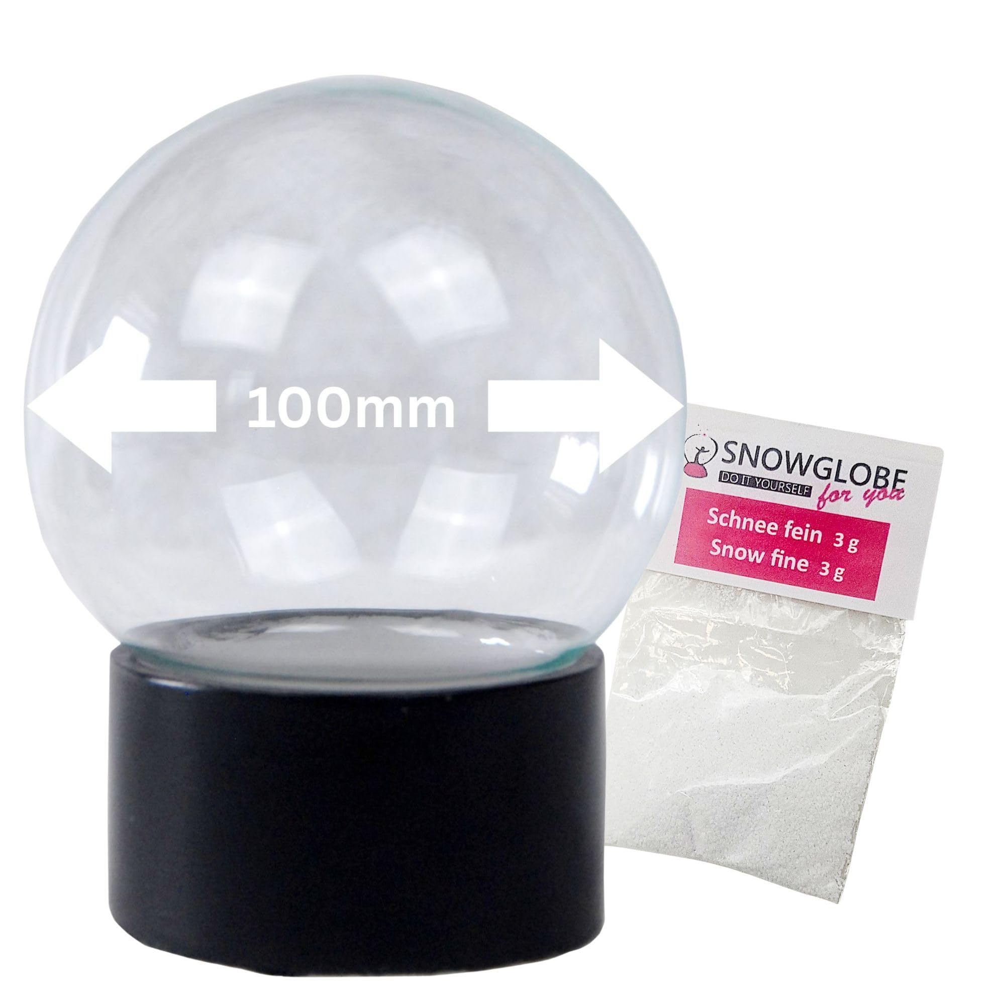 Snowglobe for You 40053 - Set fai da te con sfera di vetro e base in poliresina, diametro 100 mm