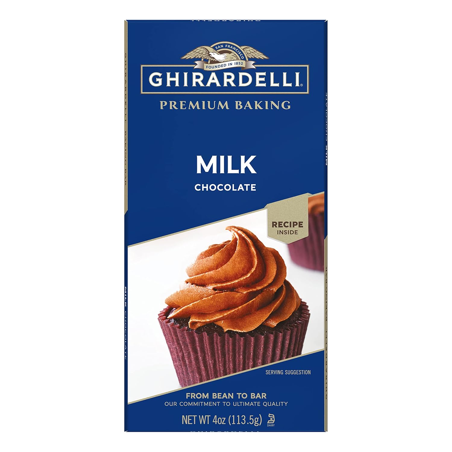 GHIRARDELLI Premium Milk Chocolate Baking Bar, 4 oz Bar (12 bars)