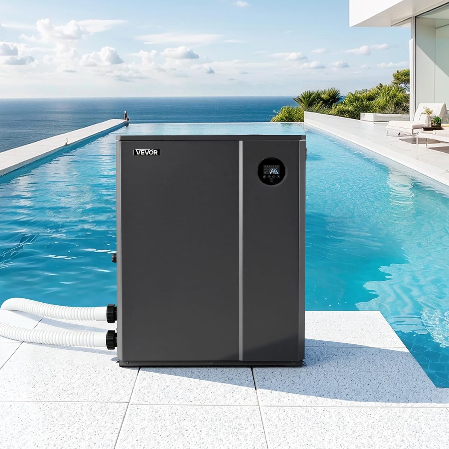 VEVOR 104790 BTU Inverter Pool Heat Pump, All-DC Technology Electric Heater for In-Ground Pools up to 27,738 Gal, WiFi App Remote Control with Multiple Protection for Swimming Parties