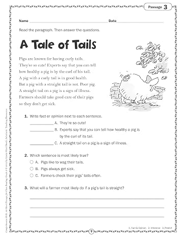 Comprehension Skills: 40 Short Passages for Close Reading: Grade 2