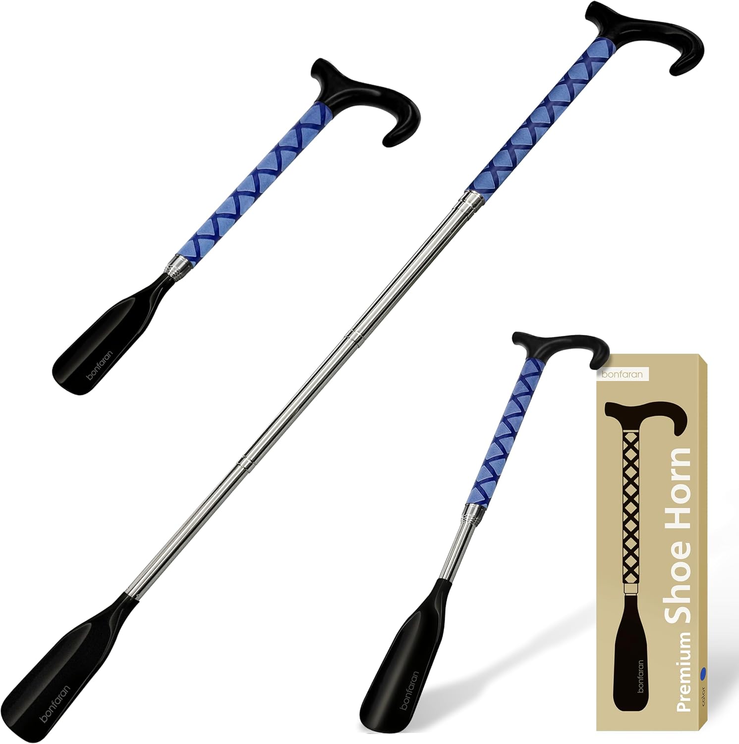 Shoe Horn Long Handle for Seniors, Telescopic Stainless Steel