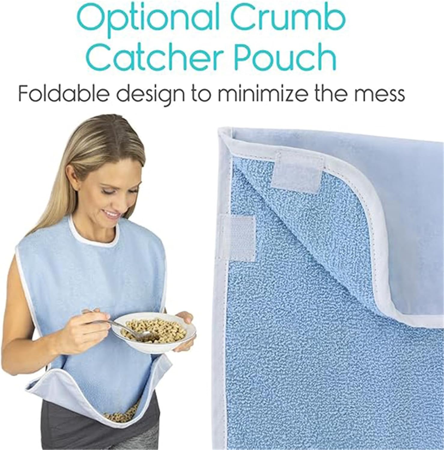 Waterproofed Feeding Bibs Elderly Food Bag Durability Eating Adult Feeding Bibs for Home and Hospital Use Washable