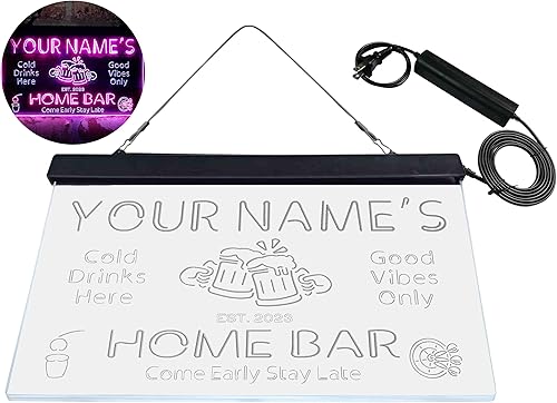 Miniatura 9 de ADVPRO - Letrero de luz LED de neón de doble color para el hogar, personalizado, con texto en inglés con tu nombre y año de fundación, letrero de