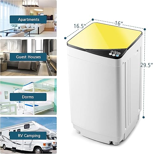 Miniatura 6 de ARLIME - Lavadora portátil, compacta y automática, 2 en -1, lavadora y secadora giratoria, capacidad de 7.7 libras, con bomba de drenaje y manguera