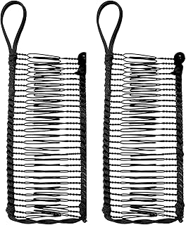 2 PCS Banana Hair Clips Large Size Stretch Banana Clip 30 Teeth Vintage Clincher Combs Non Slip Banana Clip Black Banana Hair Grips Elastic Banana Hairpin for Women Natural Thick Hair Curly Hair